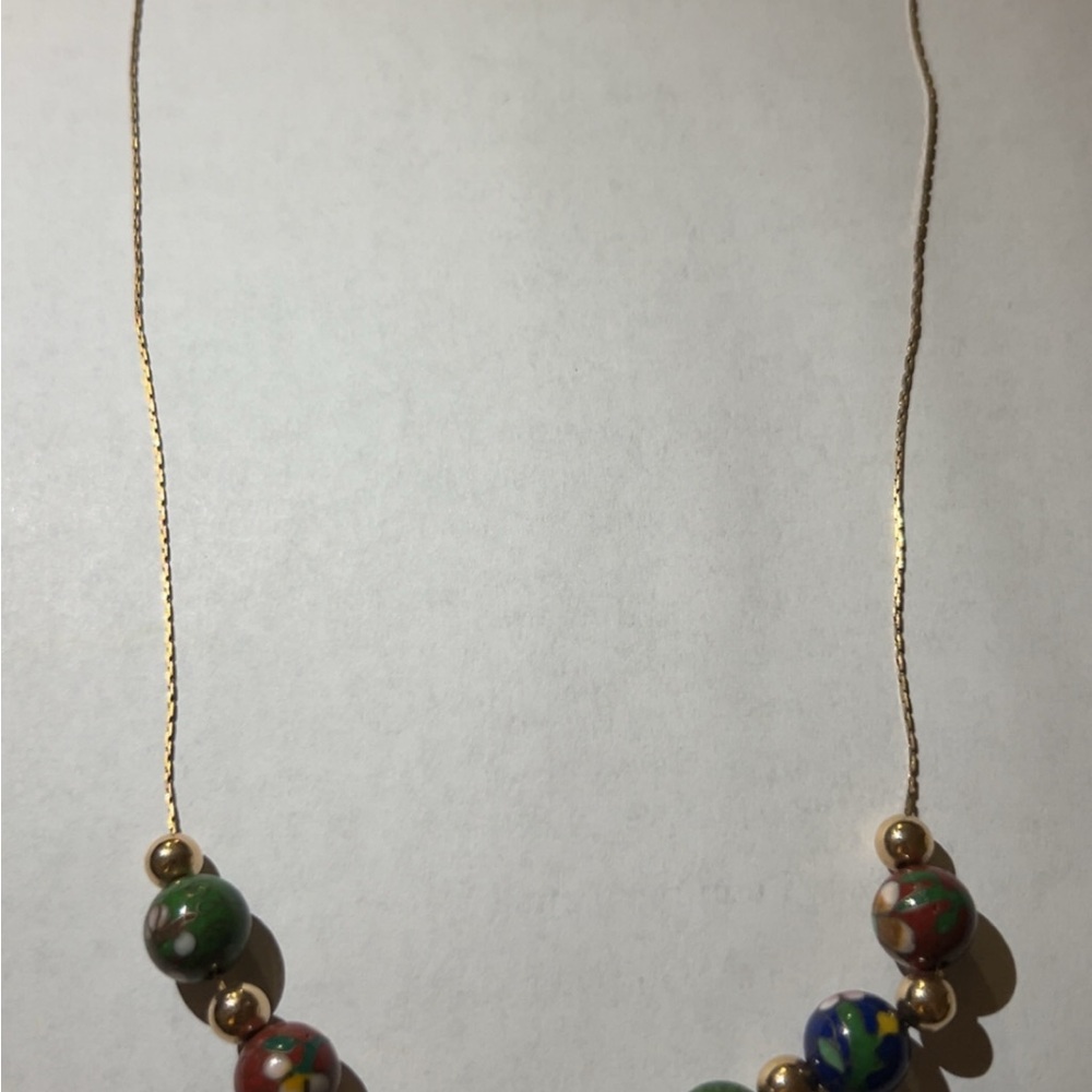 Vintage Speidel USA Millefiori Necklace 14k GF